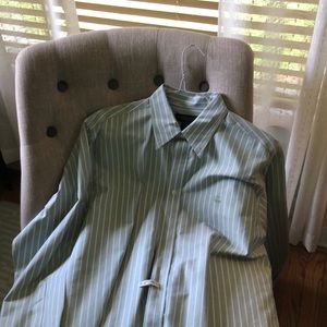 Men’s L Oxford BROOKS BOTHERS Dress Shirt - aqua